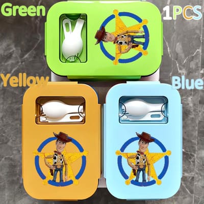 Lunchbox 1000ML Toy Story Bento Lunchbox Voedseldoos Blauw Ingepakte Doos Sheriff Woody Pride Buzz Lightyear Kinderen Gttf Green 1PCS