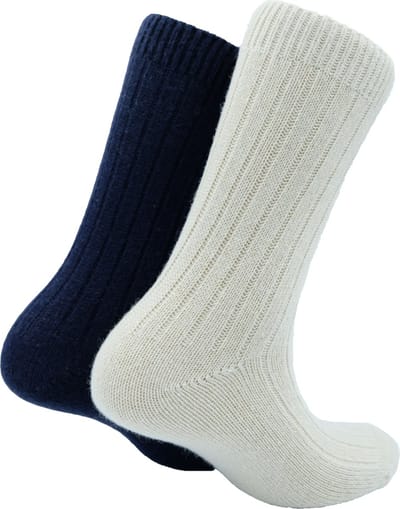 The Sockmaker sokken dames 36-41 - 2-pack Cashmere - duurzaam - Cream and Navy
