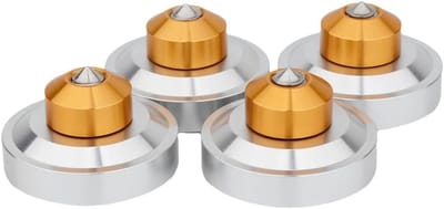 Isolatie Voeten - Demper Pads - Hifi Audio - Massief Aluminium - 12x12x3cm - Zilver Goud