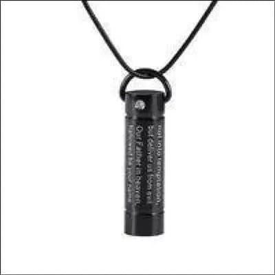Aramat Jewels | Gedenkhangers | Crematiehanger Buis Gebed Staal Zwart – 3x0,9cm Gedenksieraad | | | |10mm | Staal | Volwassenen | Verkleurd niet