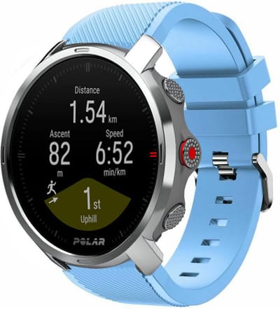 Strap-it Twill silicone horlogeband - geschikt voor Polar Vantage M / M2 / V3 / Grit X / Grit X(2) Pro - zandblauw