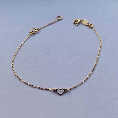 Minimalistische armband hart | Zilver | AG925 | Goudkleurig