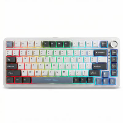 Volkano Gaming Phantom X2 - Gaming Toetsenbord - Mechanisch - Outemu Switches - Draadloos toetsenbord - RGB - TKL 82-Key - Tri-mode - Gasket Mount - Qwerty - Wit