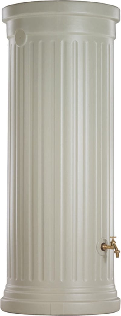 Graf regenton Zuil 1000 L beige-met kraantje - met vulautomaat voor rechthoekige regenpijp