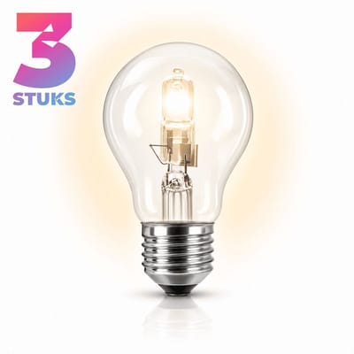 3x Peertje Halogeenlamp E27 - 100W - Warm Wit Licht (2700K) - 1900 lm - 2 jaar - Dimbaar