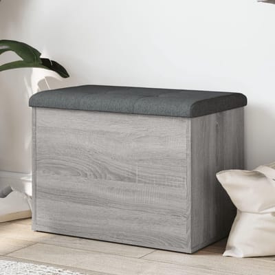 Opbergbankje Hout - Halbankje Schoenenbank - Ruimte Organiseren - Dikke Gevoerd Kussen - 62 x 42 x 45 cm
