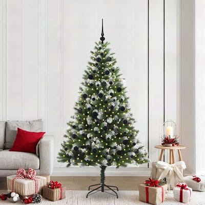 vidaXL - Kunstmatige - Scharnierende - Kerstboom - met - Gevlokte - Sneeuw - Warmwit