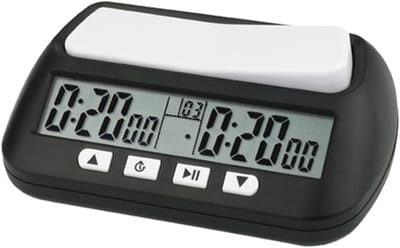 Digitale Schaakklok - Schaaktimer - Professioneel Spel - Bonus en vertragingsmodi - 140x88x45mm - Zwart/Geel