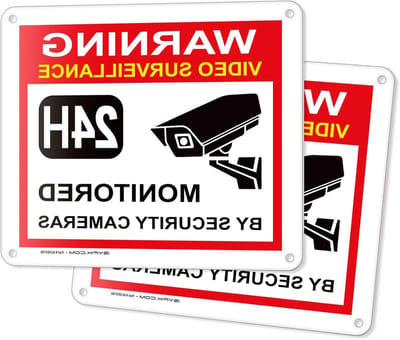 Bewakingsbord - CCTV Bord Veiligheidsbord - Indringers Ontmoedigen - UV Kras Vervagingsbestendig - 7 x 6 inch - Zwart