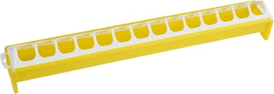 Voerbak Kuikens - Kippenbak Voer - Dieren Voeren - Duurzaam Plastic - 50 cm - Geel