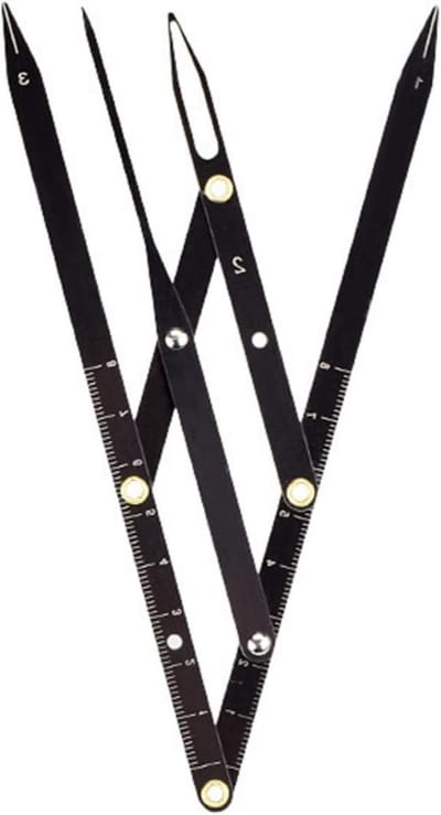 Wenkbrauwliniaal met gouden verhouding, wenkbrauwmeter met gouden verhouding, nauwkeurige positie, vouwgereedschap voor (schuifmaat voor het gouden deel van de