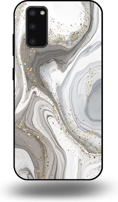 Smartphonica Telefoonhoesje geschikt voor Samsung Galaxy S20 Plus met marmer opdruk - TPU backcover case marble design - Zilver geschikt voor Samsung Galaxy S20 Plus