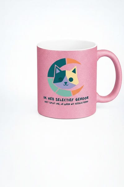 Mok met Selectief Gehoor Kat - Unieke Koffiemok voor Kattenliefhebbers
