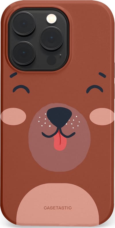 Casetastic hoesje geschikt voor Apple iPhone 14 Pro - MagSafe - Dubbellaagse bescherming - Knuffelkopjes beer - Fashion Case - Terracotta Taupe