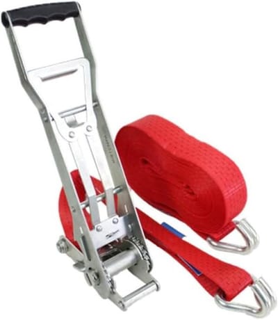Spanband met ratel - Sjorband ladingzekering - Veilig lading vervoeren - Lange hendel - 10 meter 50 mm - Grijs