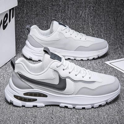 Zomer Nieuwe Heren Sport Casual Schoenen Mode Chunky Sneakers Comfortabele Reisschoenen 44 white
