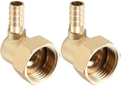 Dailygoods- Fitting Messing - 90 Graden Elleboog - Slang Barb Connector - Vrouwelijke BSP-draad - Water/Brandstof/Lucht - Duurzaam en Corrosiebestendig - Pijpconnector