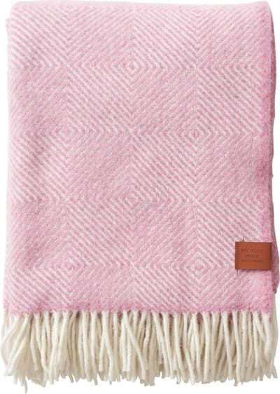 Klippan 100% wollen plaid - Gooseye - roze - receycled wool en eco lamswol- 130-200cm