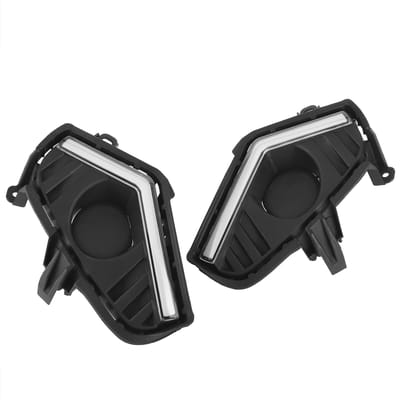 2 pièces Lumière de jour LED avec antibrouillard Accessoire de voiture Compatible avec RAV4 2019‑2020 black