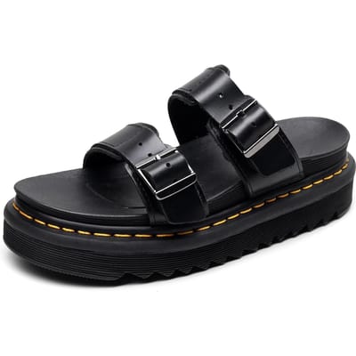 Nieuwe Trend Ademende Dames Slippers Open Teen Vrouwelijke Strand Dikke Hak Aangepaste Leren Slides met Fabrieksprijs 38 black