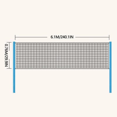 Badmintonnet - Sportnet Tennisnet - Buiten Spelen - Eenvoudige Bevestiging - 6.1m x 0.76m - Zwart
