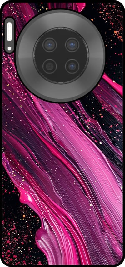 Smartphonica Telefoonhoesje Geschikt voor Huawei Mate 30 met marmer opdruk - TPU backcover case marble design - Paars Roze geschikt voor Huawei Mate 30