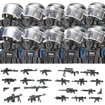 Stadspolitie China Speciale Eenheden Bouwstenen Aanvalssoldaat SWAT Figuren Gasmasker Militaire Wapens Stenen Speelgoed Kinderen