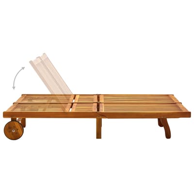 vidaXL - Ligbed - 2-persoons - met - kussens - massief - acaciahout