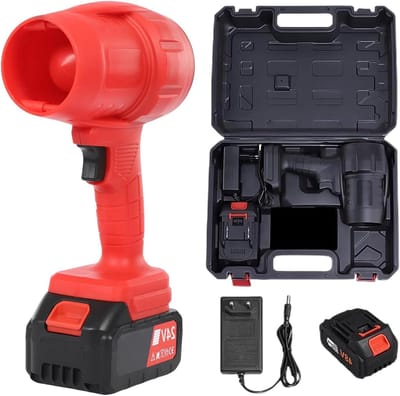 Draadloze ventilator - Luchtblazer - Tuin reinigen - Krachtige luchtstroom - 31 x 16 x 5 cm - Rood