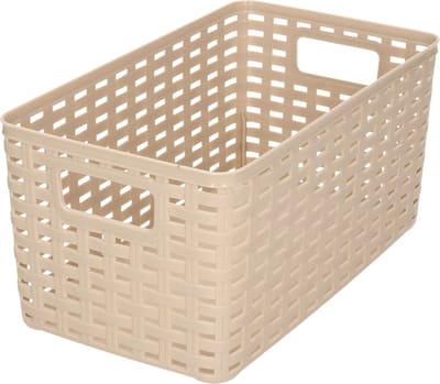 PlasticForte Opbergmand - Kastmand - rotan kunststof - taupe - 5 Liter - 15 x 28 x 13 cm