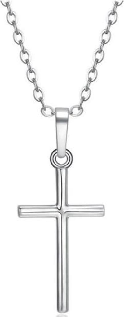 Jumalu ketting choker kruis - zilverkleurig