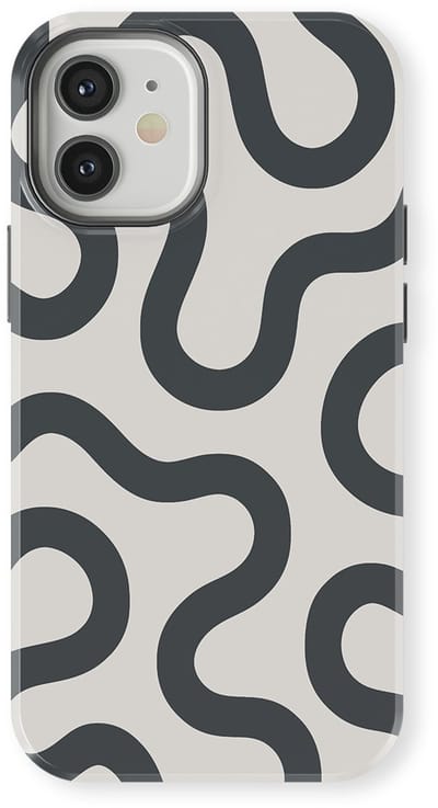 DripCase Motion Flow Tough Hoesje geschikt voor iPhone 12 | Backcover met Mag | Trendy Design | Valbescherming | Graphite Glide