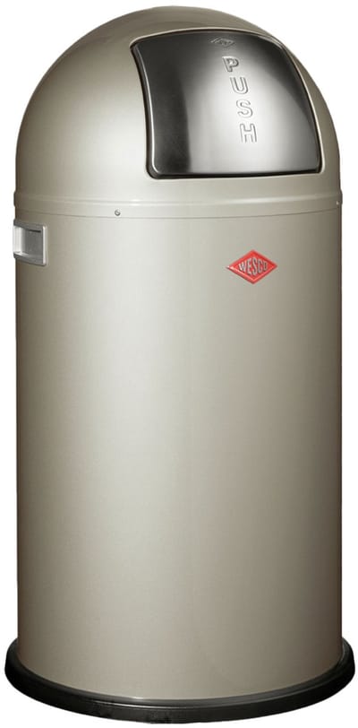 WESCO Pushboy Prullenbak | 50 Liter | Metaal - Nieuwzilver | Vuilnisbak - Made in Germany