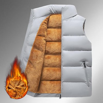 Gilet en velours épais pour homme, automne et hiver, pour adolescents et étudiants, thermique, décontracté, col montant 6XL brown