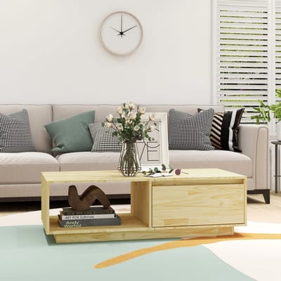 vidaXL - Salontafel - 110x50x33,5 - cm - massief - vurenhout