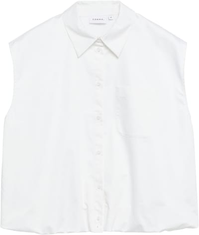 Mouwloos Katoenen Blouse met Rimpelrand Vrouw COMMA