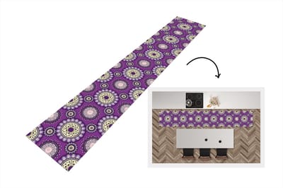 Keukenloper - Loper keuken - Meisjes - Bloemen - Paars - Patronen - 300x50 cm - Keukenloper vinyl