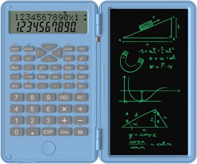 Wetenschappelijke Rekenmachine - Grafische Rekenmachine - Studie en Werk - Uitwisbaar Schrijfbord - 16x8cm - Hemelsblauw