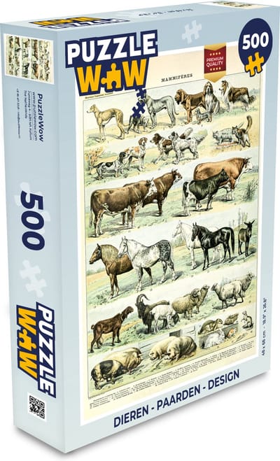 Puzzel Dieren - Paarden - Illustratie - Vintage - Adolphe Millot - Legpuzzel - Puzzel 500 stukjes