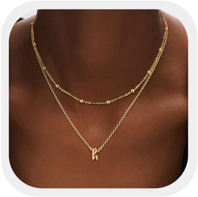 Dailygoods- Halsketting Goudkleurig - Gepersonaliseerde Initialen - Damesketting - Cadeau voor Verjaardag - Uniek Design - 18 K - Letterketting