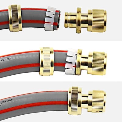 2 Stuks Aquastop Slangconnector Ø 12,5 mm - 15 mm (1/2" - 5/8") voor Snel en Eenvoudig Aansluiten, Waterdicht en Duurzaam