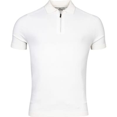 Thomas Maine Pullover Polo Half Zip Short Sleeve Single & Rib Knit Off White / male