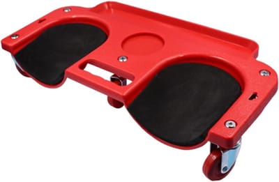 Kniekussens op wielen - Verrijdbaar Krukje - Klus Klussen - Draaiende Wielen - 30 x 37 cm - Rood