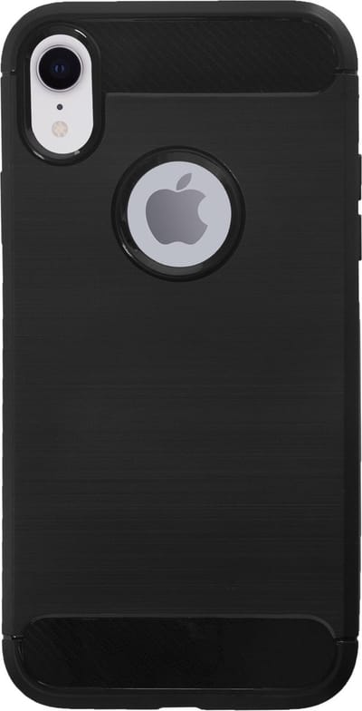 BMAX Carbon soft case hoesje geschikt voor Apple iPhone Xr / Soft cover / Telefoonhoesje / Beschermhoesje / Telefoonbescherming - Zwart