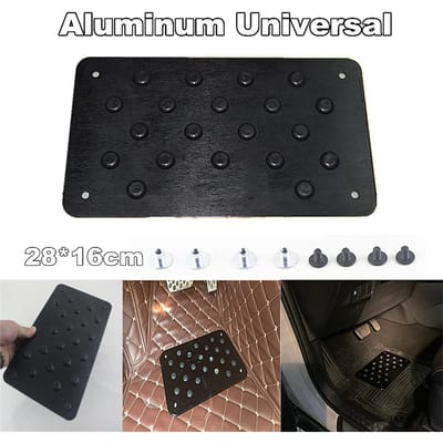 Aluminium autovloermat antislip rubberen hielplaat pedaaltapijt voetkussen zwart x1 black