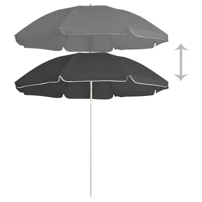 vidaXL - Parasol - met - stalen - paal - 180 - cm - antracietkleurig