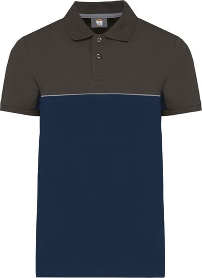 WK. Designed To Work Ecologische uniseks polo met korte mouwen in twee kleuren WK210 - Navy / Dark Grey - 3XL