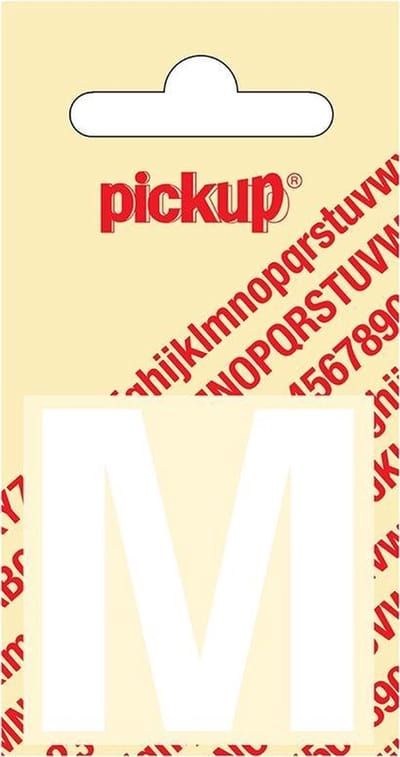 Pickup plakletter Helvetica 40 mm - wit M