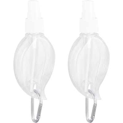 Lot de 2 flacons porte-clés de voyage de 50 ml, portables, en plastique transparent, étanches, rechargeables, vides et compressibles