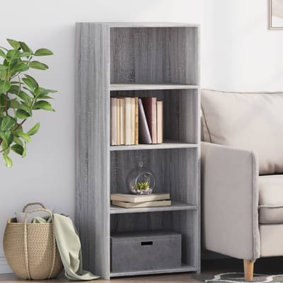 vidaXL - Hoge - kast - 50x41x124 - cm - bewerkt - hout - grijs - sonoma - eikenkleurig
